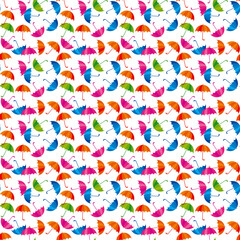 Colorful fun umbrellas seamless pattern for background
