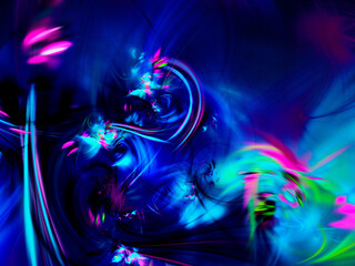 blue abstract fractal background 3d rendering illustration