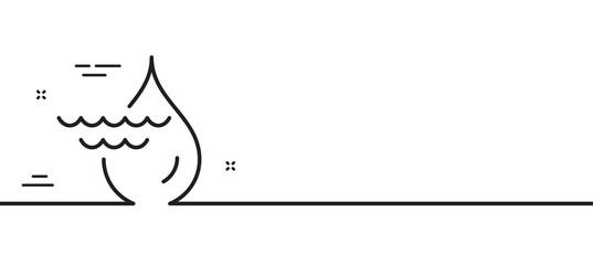 Hydroelectricity line icon. Hydroelectric energy type sign. Water waves power symbol. Minimal line illustration background. Hydroelectricity line icon pattern banner. Vector