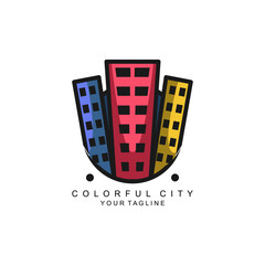 Colorful City Logo Design Vector