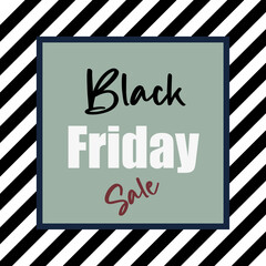 Banner Black Friday on a striped background, black and white stripes, discounts, sale