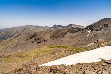 Beautiful landscape of mountains in Sierra Nevada Natural Park, Andalusia, Spain