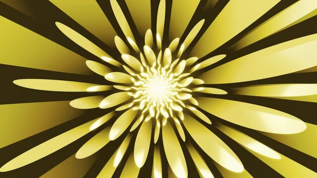 Abstract Yellow Background with Radial Curve Streaks Loop Animation