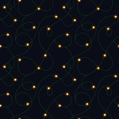 Fototapeta na wymiar Garland lights. Vector seamless pattern