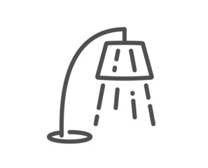 Stand lamp line icon. Floor light sign. Interior illuminate symbol. Quality design element. Linear style stand lamp icon. Editable stroke. Vector