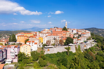 Fototapeta na wymiar An aerial view of old town Labin, Istria, Croatia