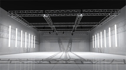 抽象的な空間の3dレンダリング