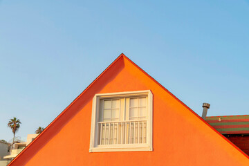 Orange gable roof with attic at Oceanside, California