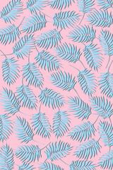 Minimalist background with simple blue leaves pattern