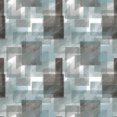 Seamless abstract geometric pattern, rectangles, art background, paint texture.