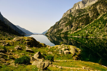 Spectacular reflections in the Estany de Cavallers of the Vall de Boí
