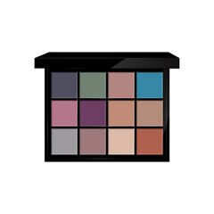 Eye shadow twelve colors palette realistic vector illustration with editable colors isolated on white background