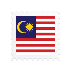 Malaysia flag postage stamp on white background. Vector illustration eps10.