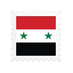 Syria flag postage stamp on white background. Vector illustration eps10.
