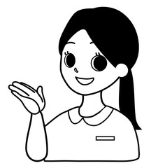 説明する看護師（医療従事者）のイラスト素材