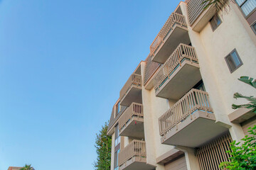 Low angle view of an apartment building in Oceanside, California