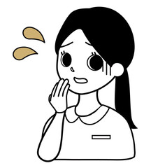困って慌てる看護師（医療従事者）のイラスト素材