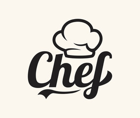 Chef Cooking logo with hatVector illustration.