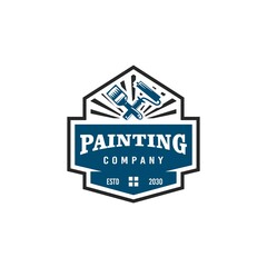 Vintage Retro Old Badge Emblem Logo Design for Renovation, Decoration Restoration Painting House Service Business Company