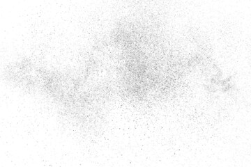 Distressed black texture. Dark grainy texture on white background. Dust overlay textured. Grain noise particles. Rusted white effect. Grunge design elements. Vector illustration, EPS 10.