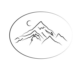 Mountains on a white background. Travel. Vector illustration.