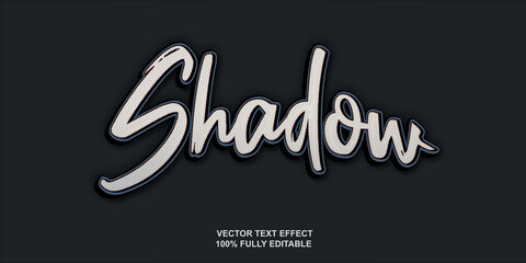 black and white shadow text effect