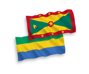 Flags of Grenada and Gabon on a white background
