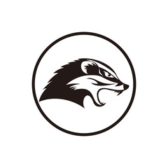 badger head logo design template