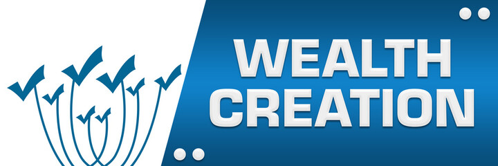 Wealth Creation Blue Lines Tick Marks On Top Left Horizontal 