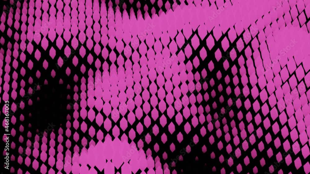 Poster volumetric moving waves from points. design. wavy pulsations of moving dots on black background. vir
