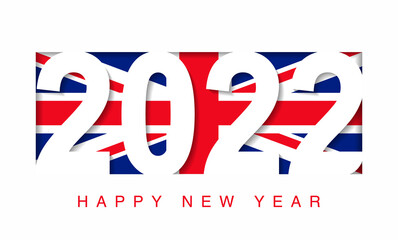 2022 happy new year in united kingdom flag, countries 2022 new year collection	
