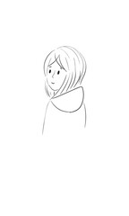 line girl, sketch girl, little girl