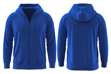 hoodie [ ROYAL BLUE ] 3D render Full Zipper Blank male sweatshirt long sleeve, men's hoody with hood for your design mockup for print, isolated on white background. Template sport winter clothes ©  FIROZA STUDIO