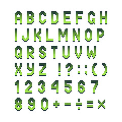 Pixel retro 8 bit alphabet