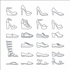 Outline shoes icons