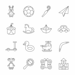Outline toys icons