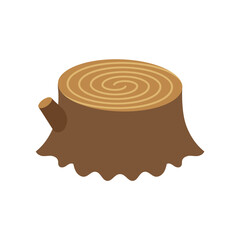 シンプルでフラットな切り株のイラスト