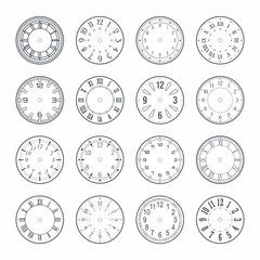 Outline clock face set