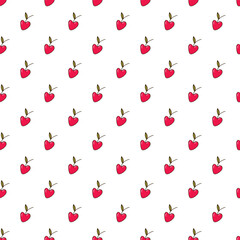 Heart-shapped cherries pattern for fabric design in love core style. - 468171677