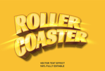 yellow roller coaster vector text effect