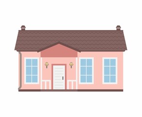 Detailed house in a flat style