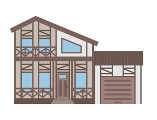 Detailed house in a flat style