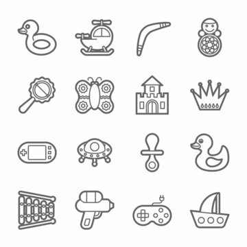 Outline toys icons