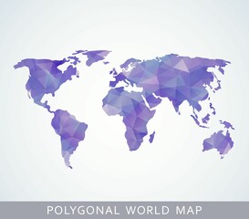 Fototapeta na wymiar Polygonal World Map