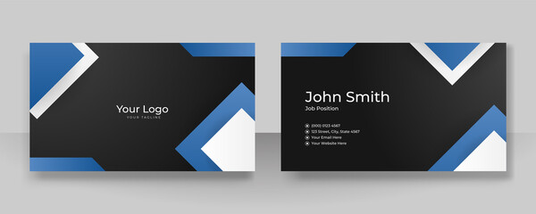 Modern blue business card design template. Modern Business Card - Creative and Clean Business Card Template. Vector illustration