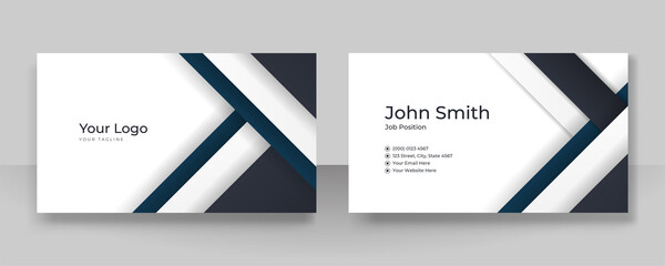 Stylish dark blue and black elegant business card design. Modern Business Card - Creative and Clean Business Card Template.