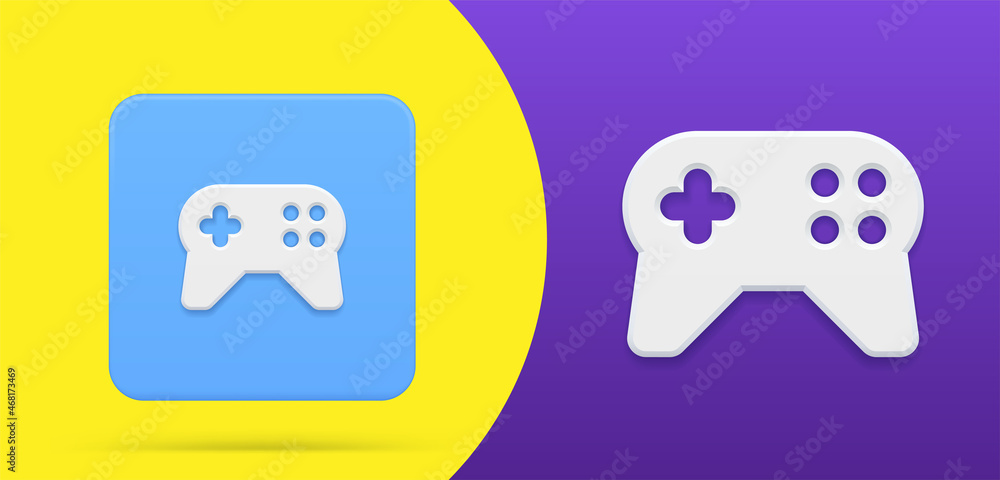 Aufkleber simple gamepad console joystick button 3d icon vector illustration. gaming keypad digital equipment