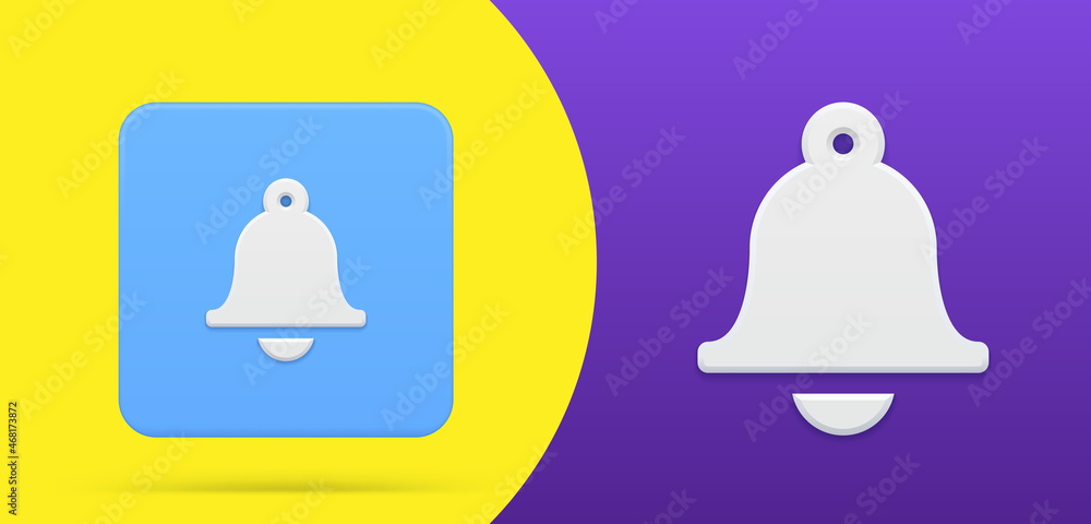 Aufkleber notification ring bell simple 3d icon button set vector illustration. alarm clock, incoming inbox
