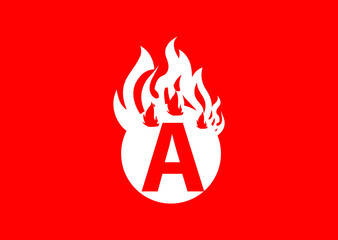 Fire A Letter Logo And Icon Design Template
