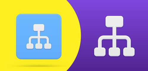 Fototapeta premium Network scheme simple 3d icon button vector illustration internet connection structure communication